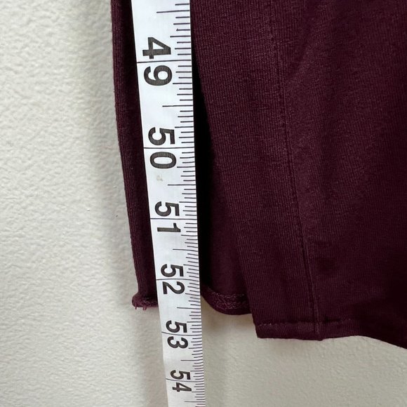Universal Standard Shirt Dress Small 14 16 Burgundy Jersey Maxi Button Side Slit - Picture 10 of 14